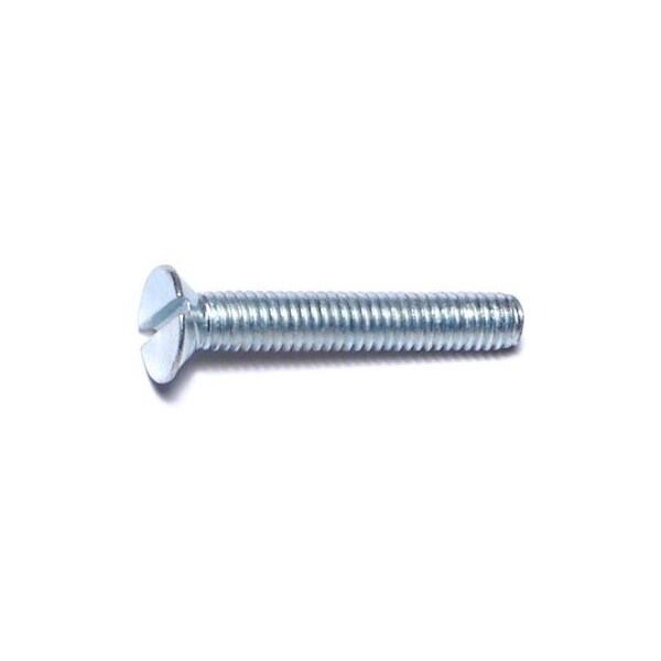 Midwest Fastener M4-0.70 x 25 mm Slotted Flat Machine Screw, Zinc Plated Steel, 15 PK 67927 - main